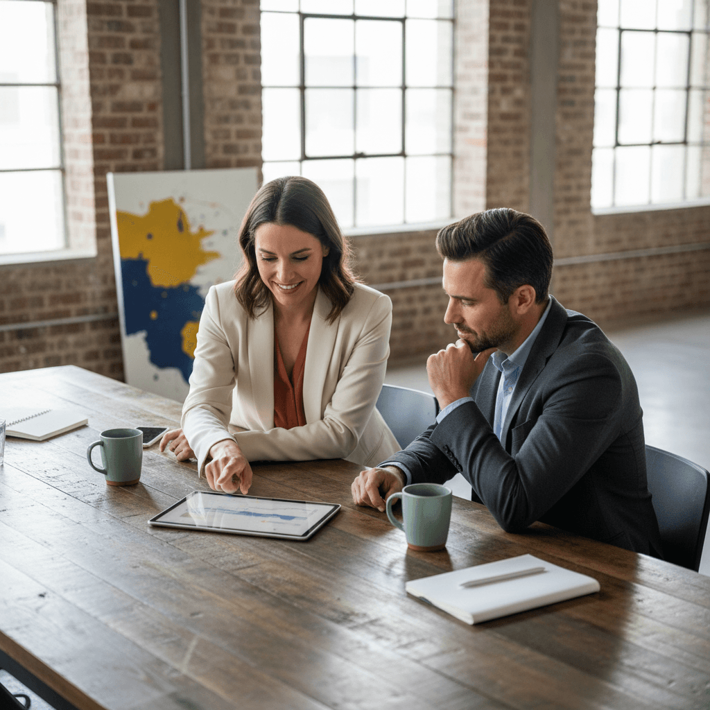 Professional pricing discussion between business partners