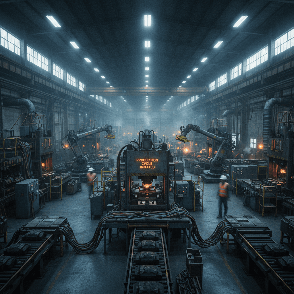 Industrial facility with active machinery and equipment